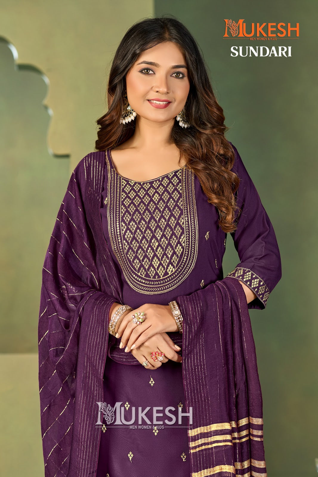 Sundari Mukesh Banwery Crape Readymade Pant Style Suits Supplier