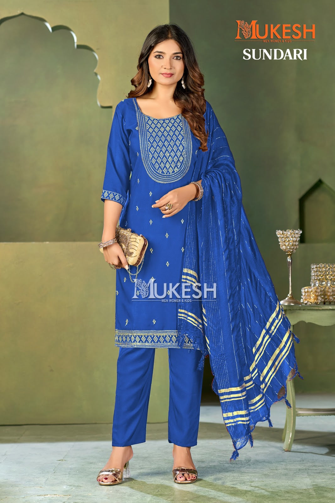 Sundari Mukesh Banwery Crape Readymade Pant Style Suits Supplier