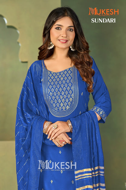 Sundari Mukesh Banwery Crape Readymade Pant Style Suits Supplier