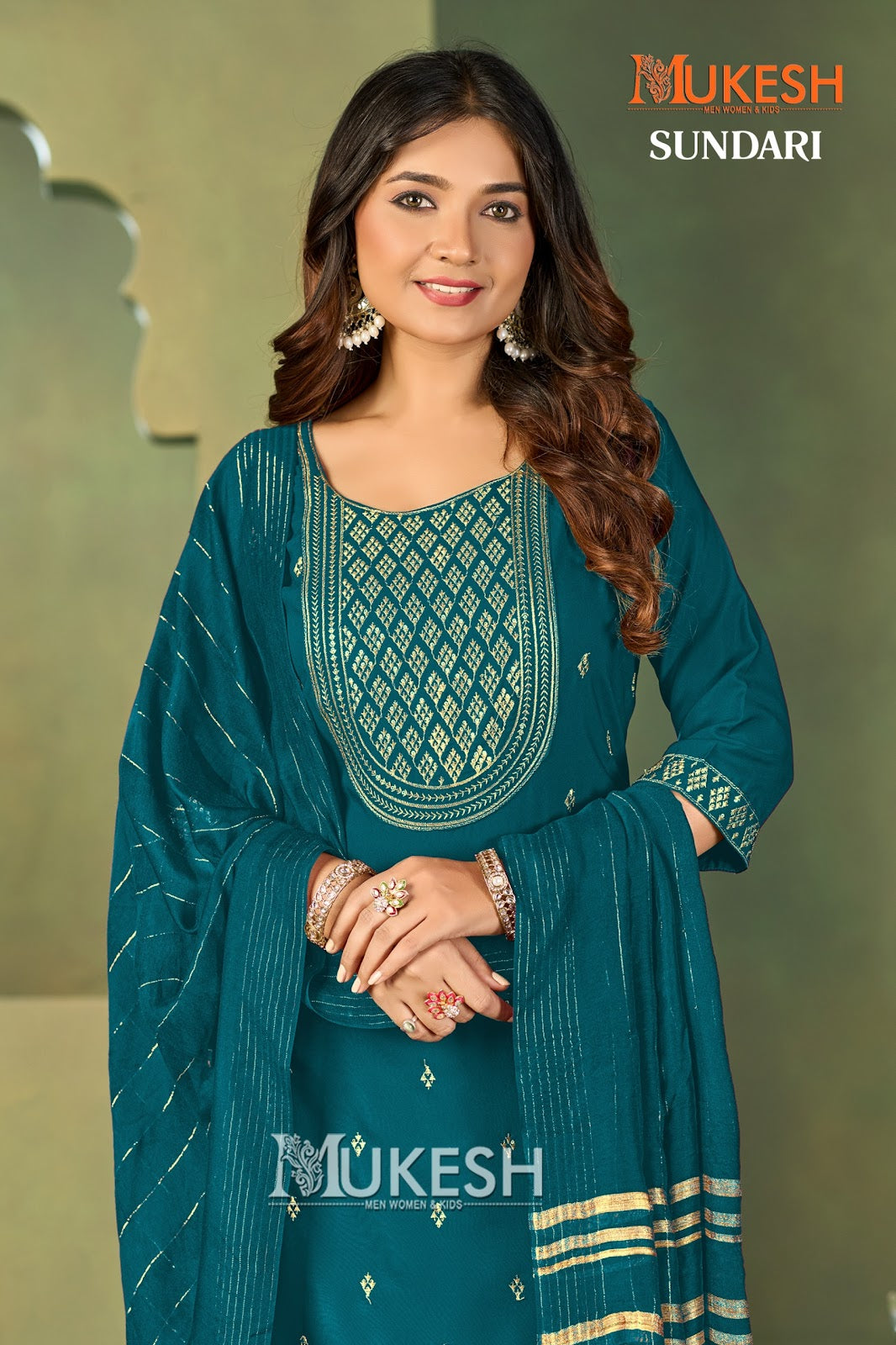 Sundari Mukesh Banwery Crape Readymade Pant Style Suits Supplier