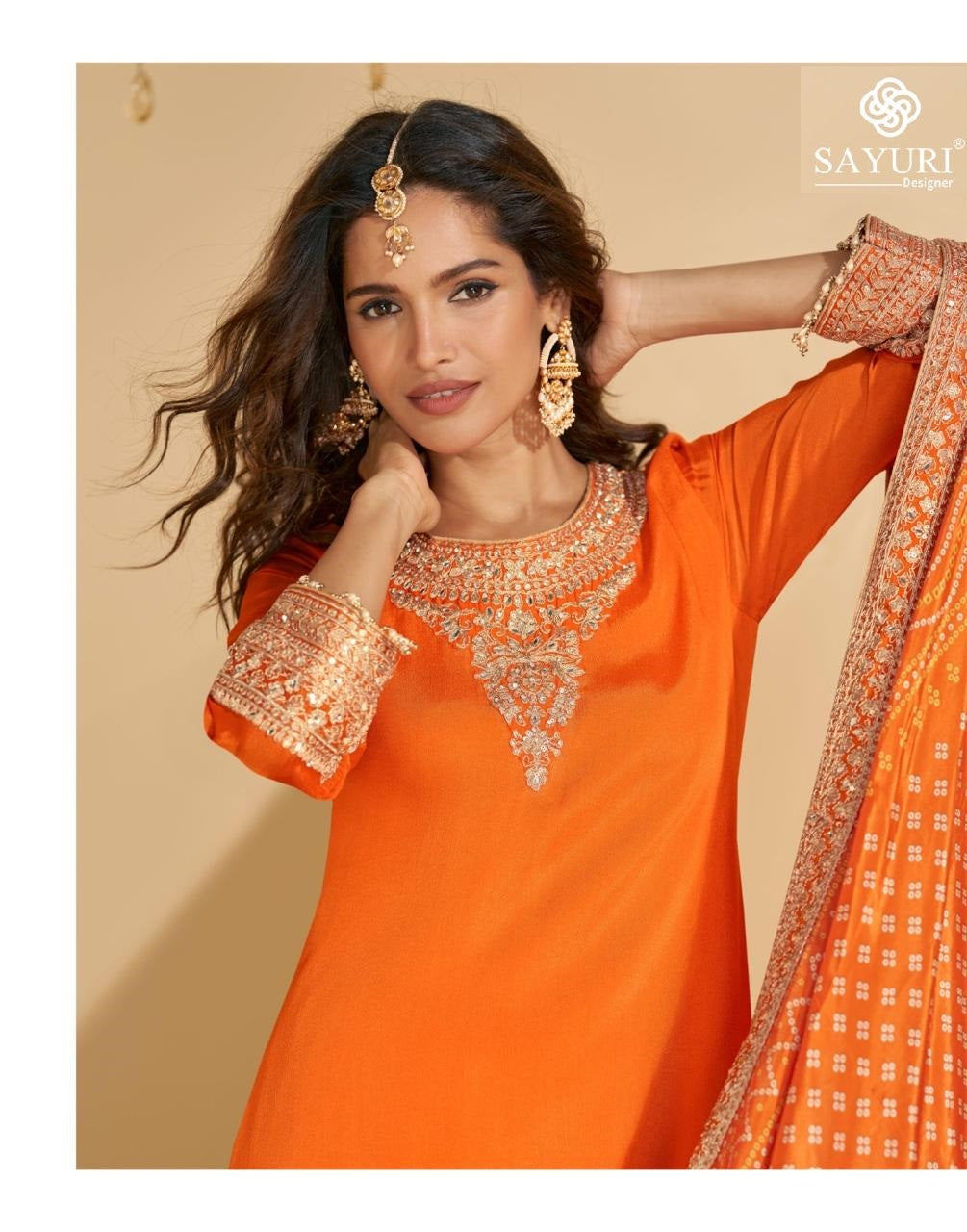 Sundari Sayuri Chinon Silk Readymade Plazzo Style Suits Wholesaler India