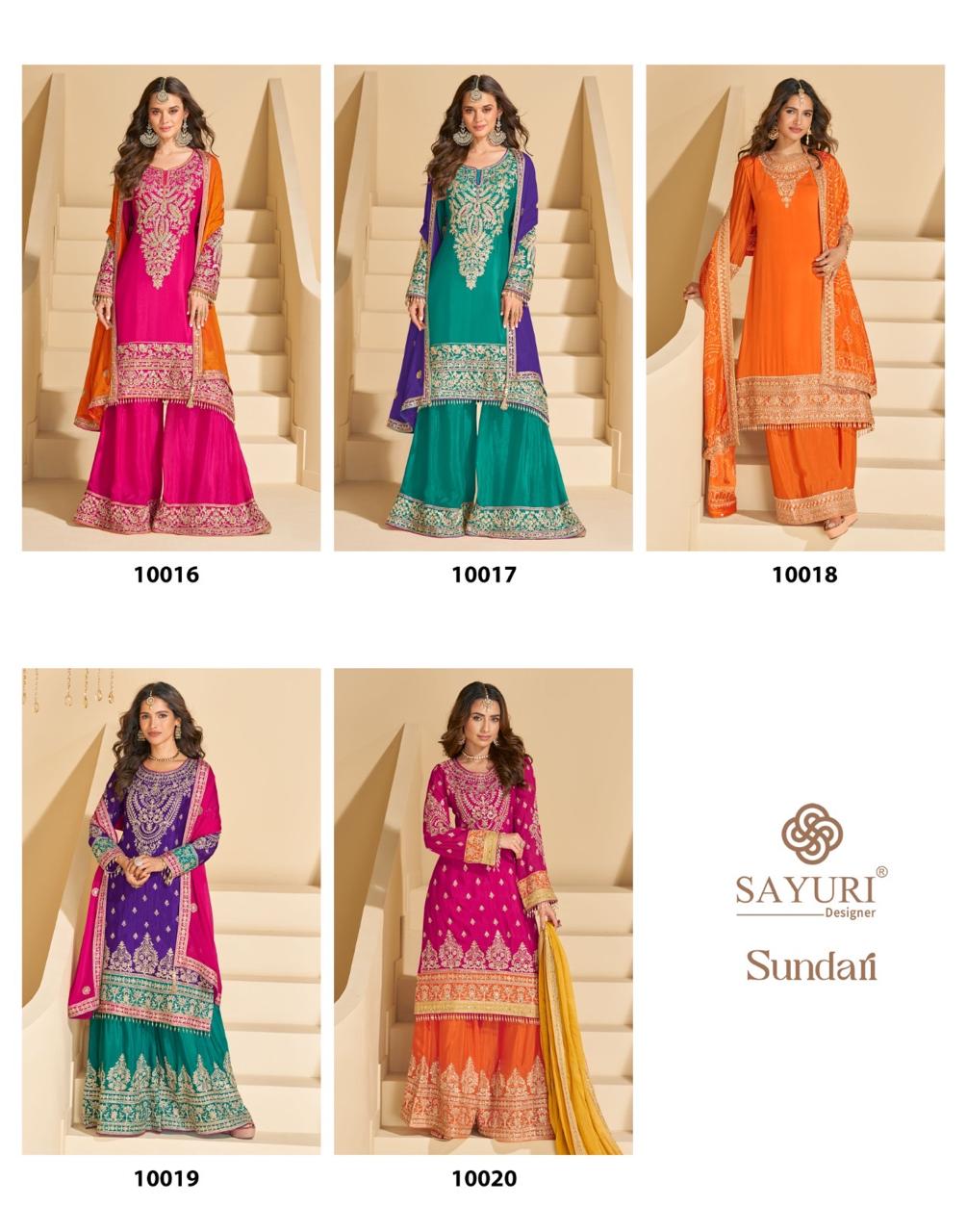 Sundari Sayuri Chinon Silk Readymade Plazzo Style Suits Wholesaler India