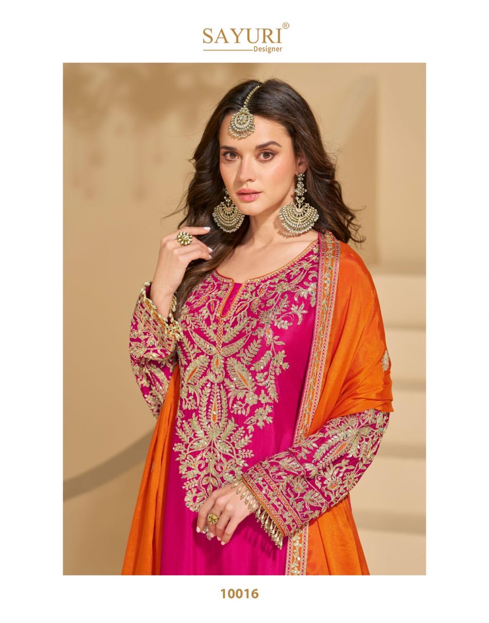 Sundari Sayuri Chinon Silk Readymade Plazzo Style Suits Wholesaler India