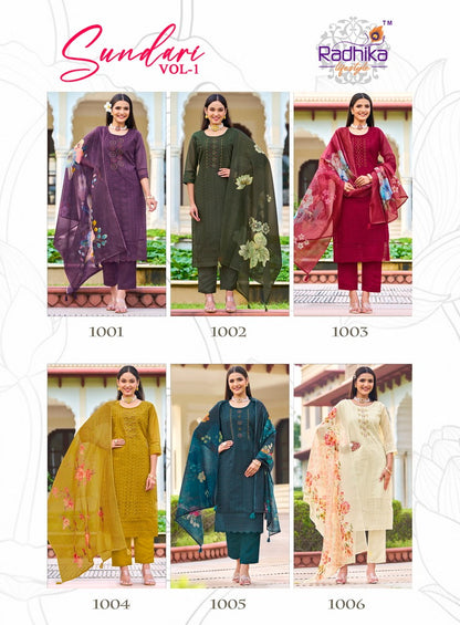 Sundari Vol 1 Radhika Lifestyle Organza Readymade Pant Style Suits Wholesaler India