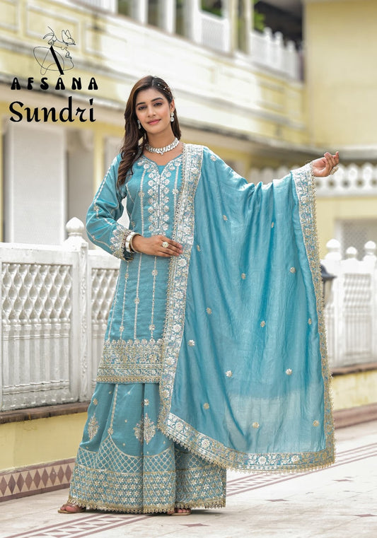 Sundri Afsana Vichitra Readymade Plazzo Style Suits Manufacturer