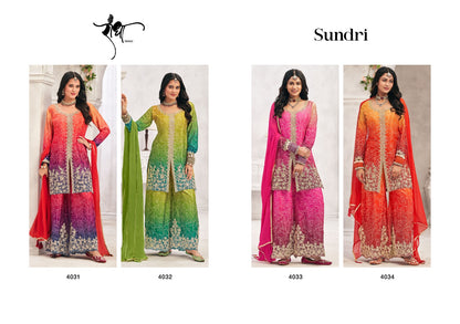 Sundri Radha Trendz Chinon Readymade Plazzo Style Suits Wholesaler India