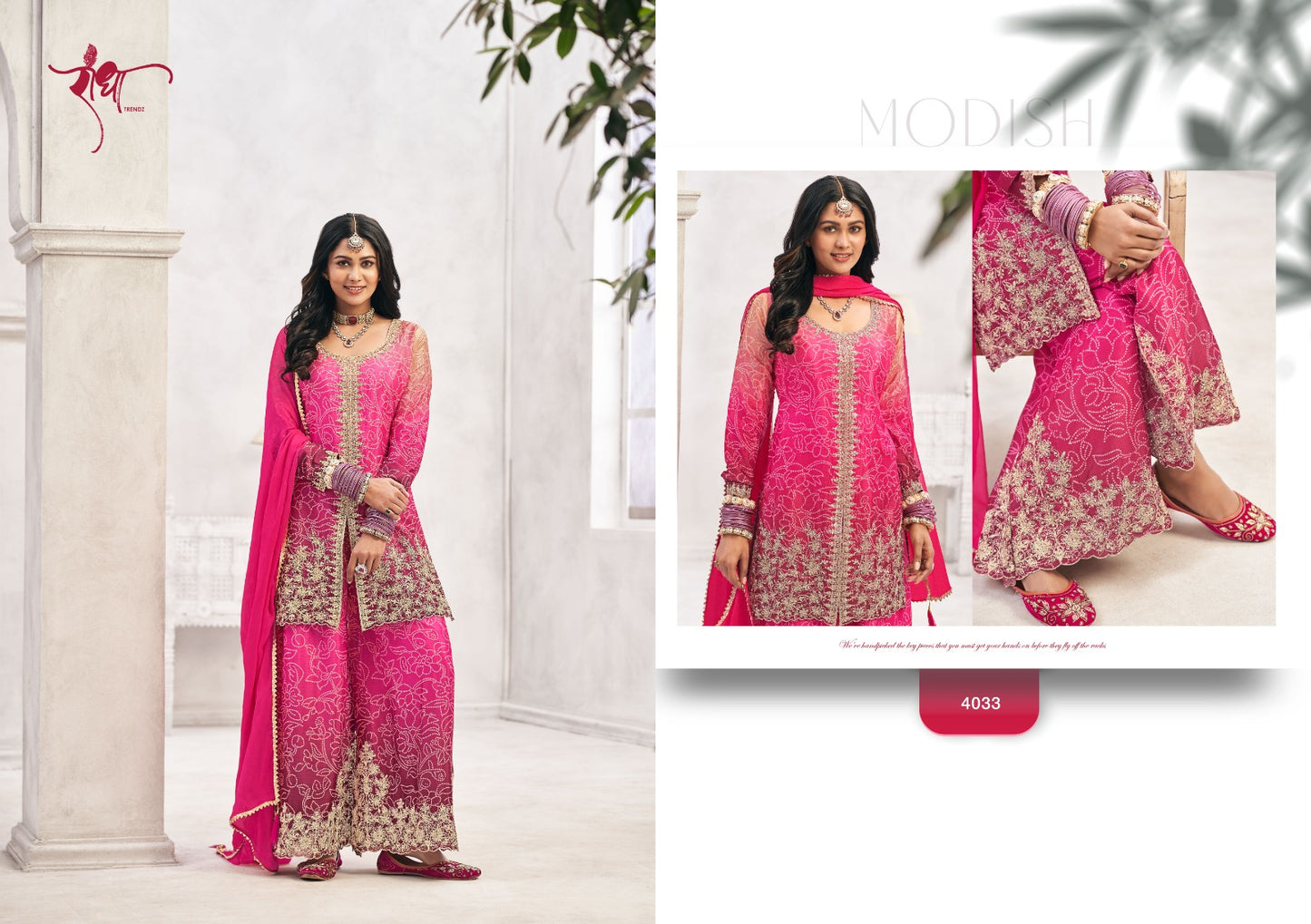 Sundri Radha Trendz Chinon Readymade Plazzo Style Suits Wholesaler India