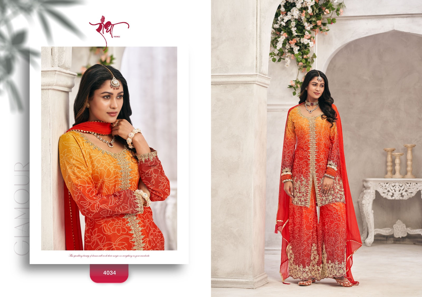 Sundri Radha Trendz Chinon Readymade Plazzo Style Suits Wholesaler India