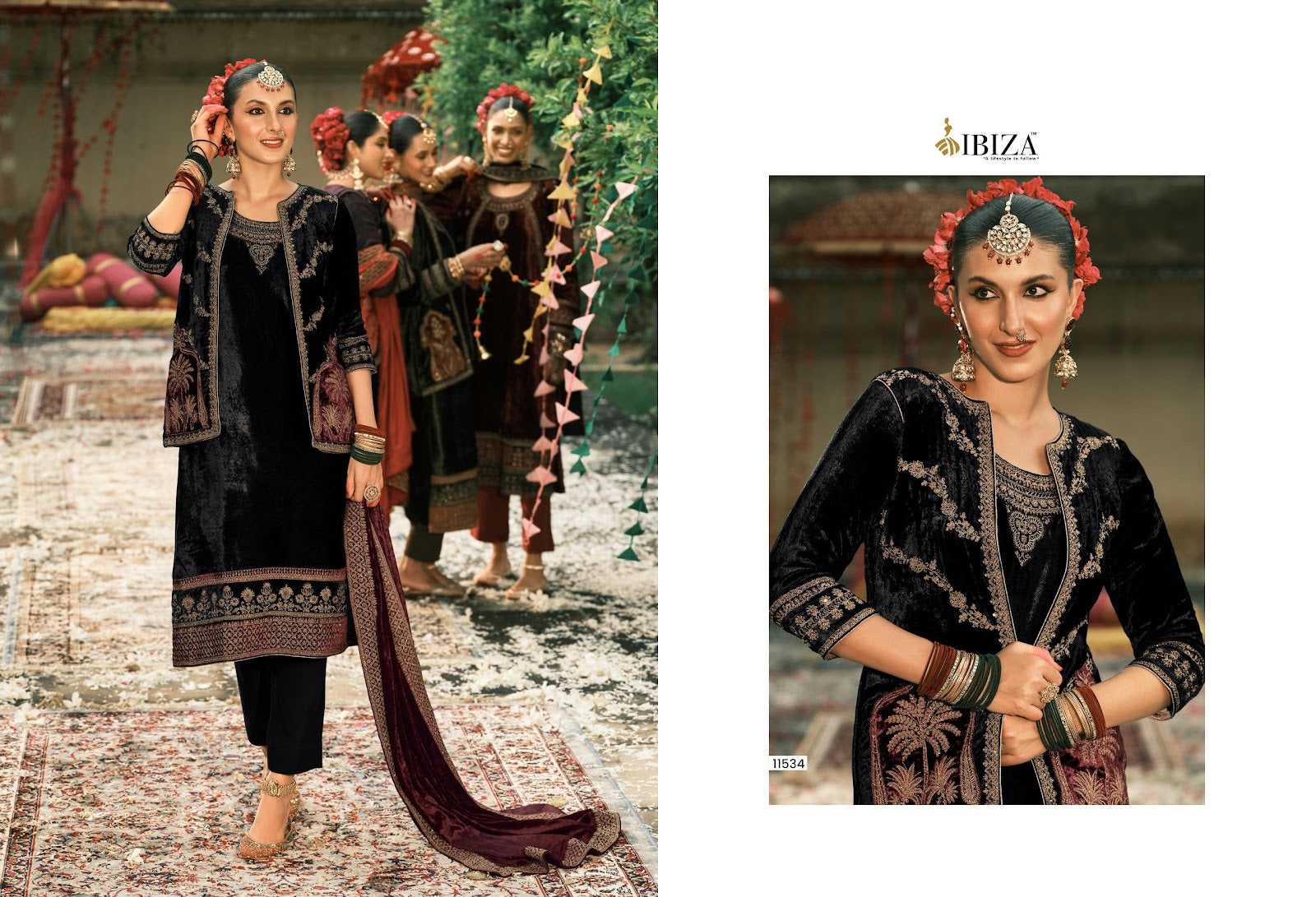 Suneherii Ibiza Viscose Velvet Suits Wholesale