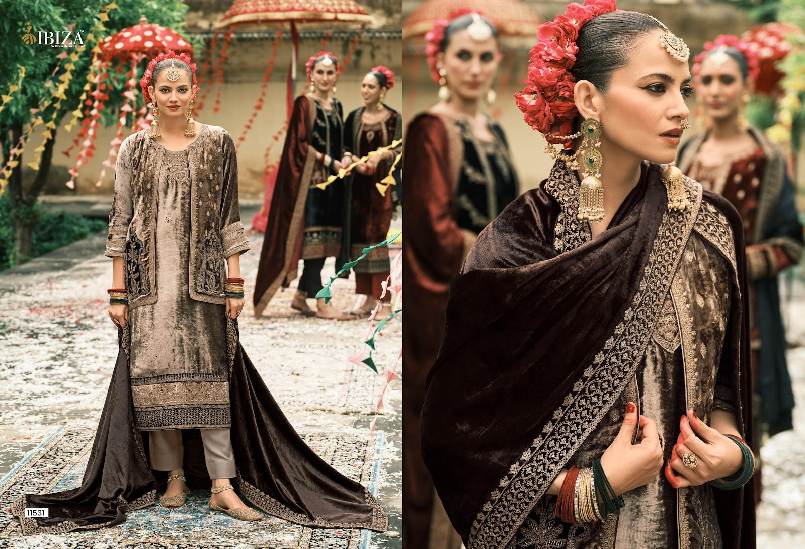 Suneherii Ibiza Viscose Velvet Suits Wholesale