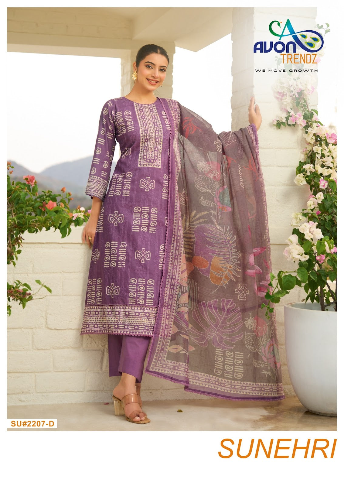 Sunehri Avon Trendz Cotton Lawn Pant Style Suits Manufacturer