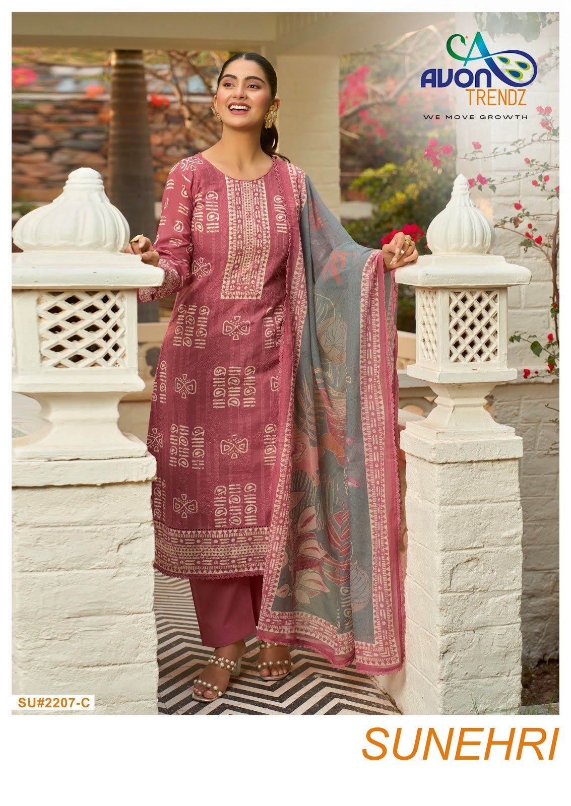 Sunehri Avon Trendz Cotton Lawn Pant Style Suits Manufacturer