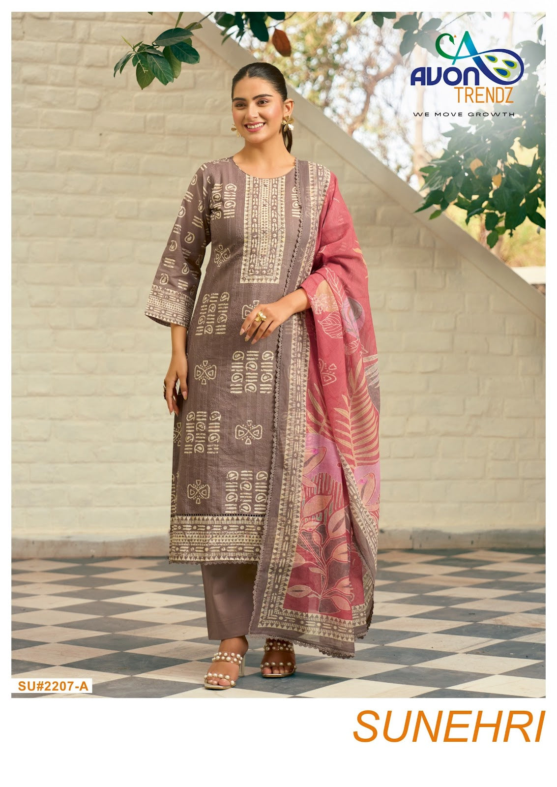 Sunehri Avon Trendz Cotton Lawn Pant Style Suits Manufacturer