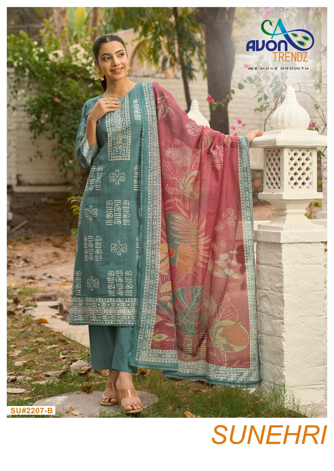 Sunehri Avon Trendz Cotton Lawn Pant Style Suits Manufacturer