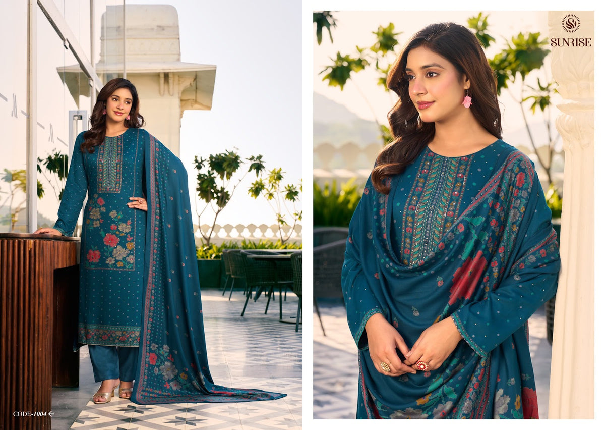 Sunehri Code Sunrise Pashmina Suits Wholesaler India