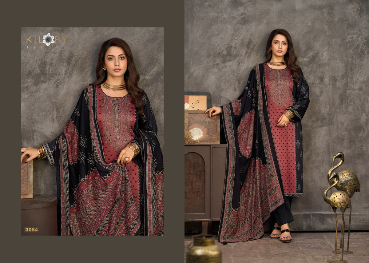 Sunehri Kilory Gaji Silk Pant Style Suits Wholesaler Ahmedabad