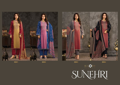 Sunehri Kilory Gaji Silk Pant Style Suits Wholesaler Ahmedabad