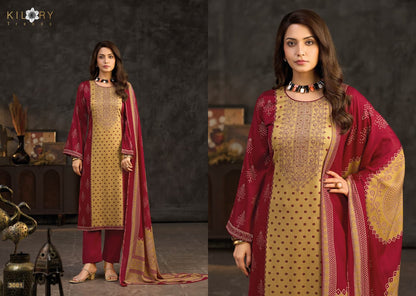 Sunehri Kilory Gaji Silk Pant Style Suits Wholesaler Ahmedabad
