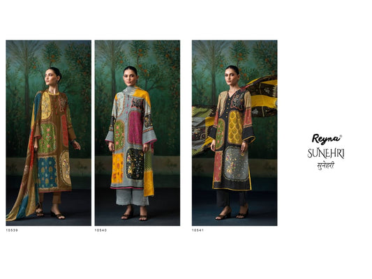 Sunehri Reyna Mul Pakistani Salwar Suits Wholesale