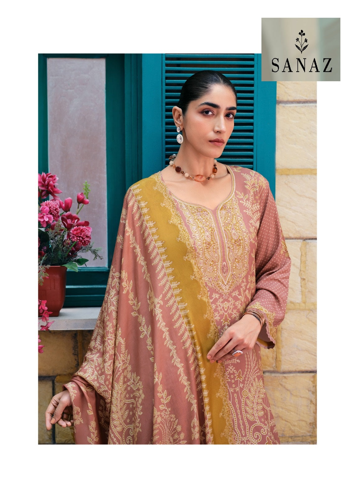 Sunehri Sanaz Viscose Pashmina Suits Manufacturer Ahmedabad