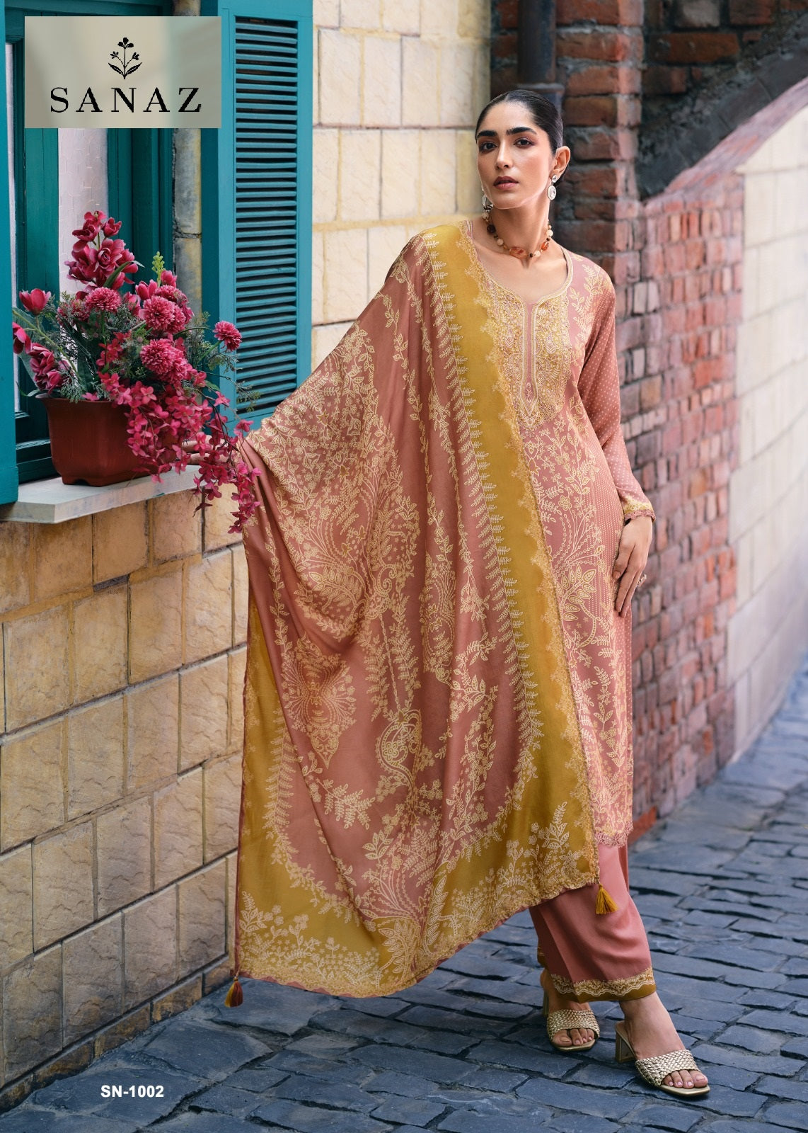 Sunehri Sanaz Viscose Pashmina Suits Manufacturer Ahmedabad