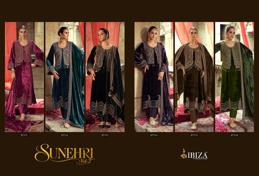 Sunehri Vol 2 Ibiza Viscose Velvet Suits Exporter Gujarat