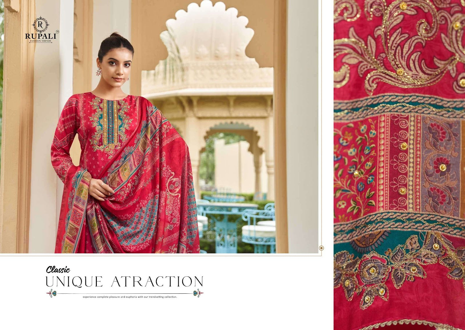 Sunera Rupali Pure Viscose Muslin Pant Style Suits Wholesaler Gujarat