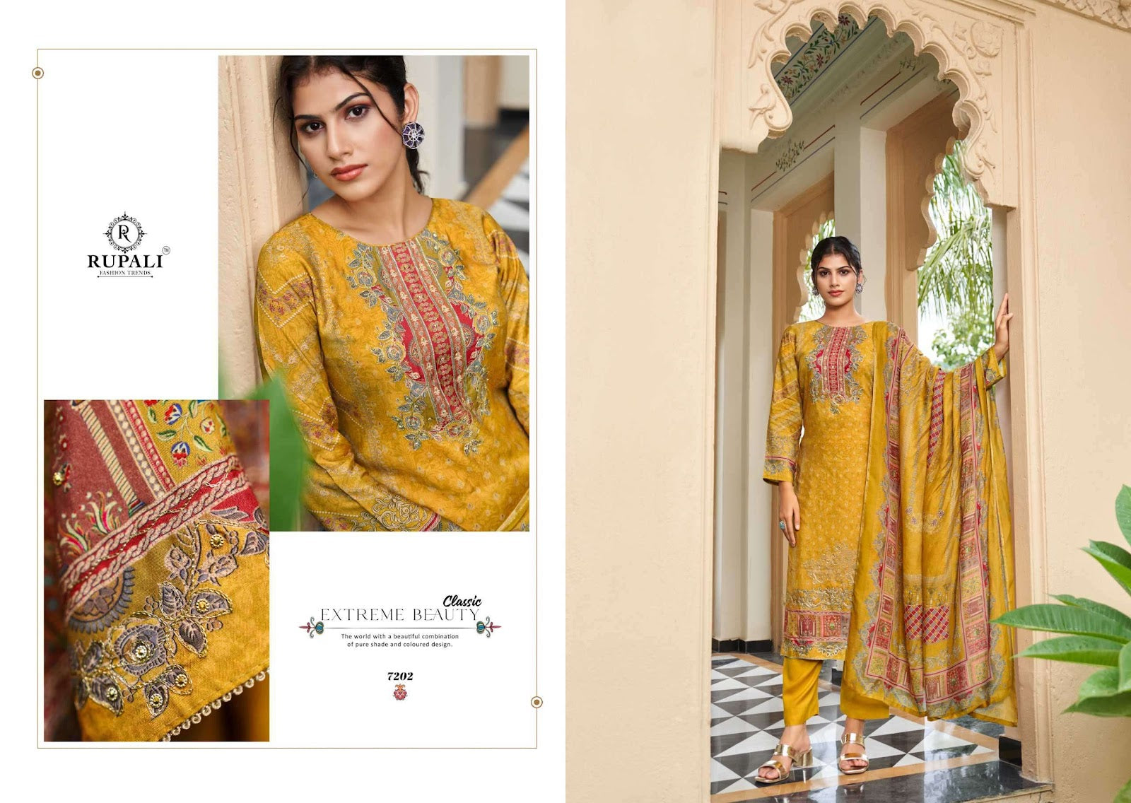 Sunera Rupali Pure Viscose Muslin Pant Style Suits Wholesaler Gujarat