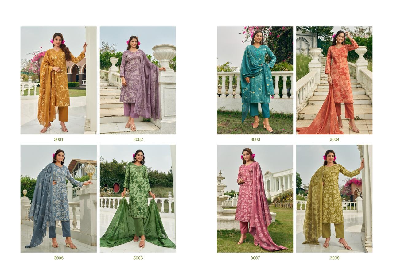 Sunera Vol 3 Sunrise Jam Satin Plazzo Style Suits Exporter India