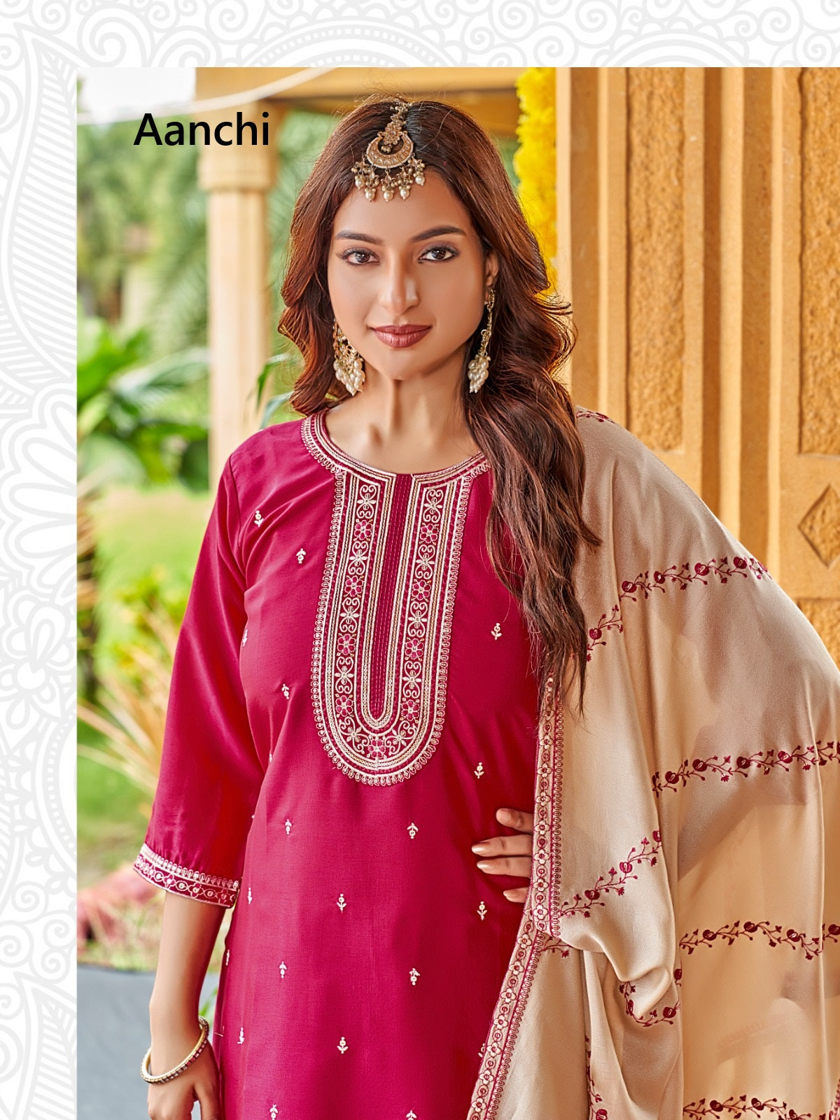 Sunflower Aanchi Silk Readymade Pant Style Suits Manufacturer Gujarat