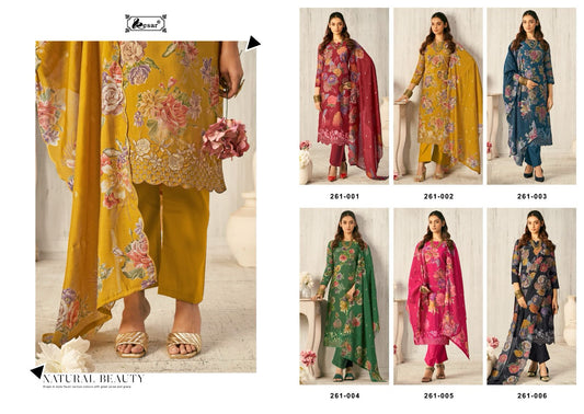 Sunflower Kesar Viscose Muslin Karachi Salwar Suits Manufacturer Ahmedabad