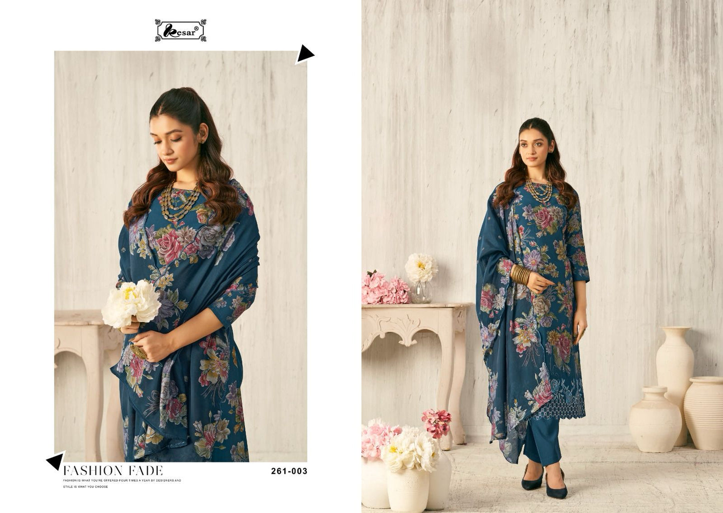 Sunflower Kesar Viscose Muslin Karachi Salwar Suits Manufacturer Ahmedabad