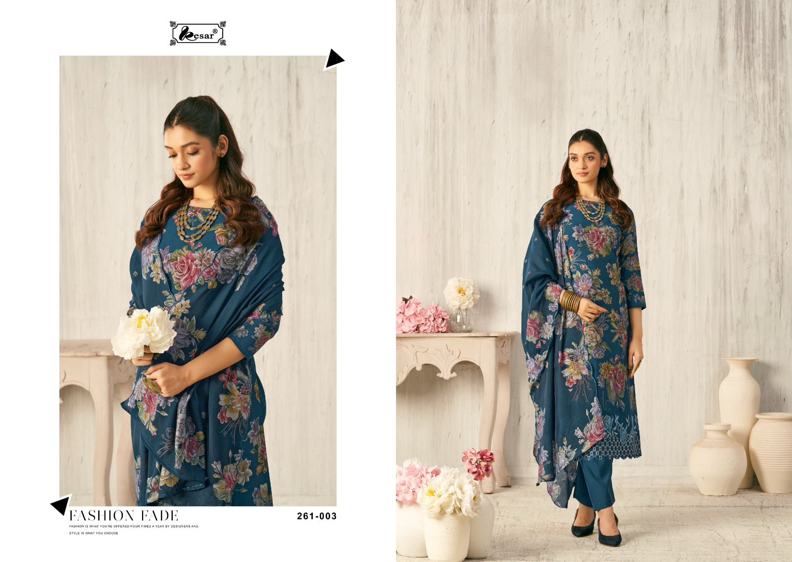 Sunflower Kesar Viscose Muslin Karachi Salwar Suits Manufacturer Ahmedabad