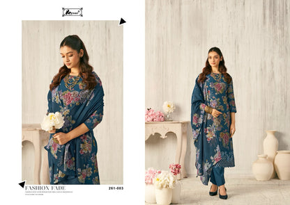Sunflower Kesar Viscose Muslin Karachi Salwar Suits Manufacturer Ahmedabad