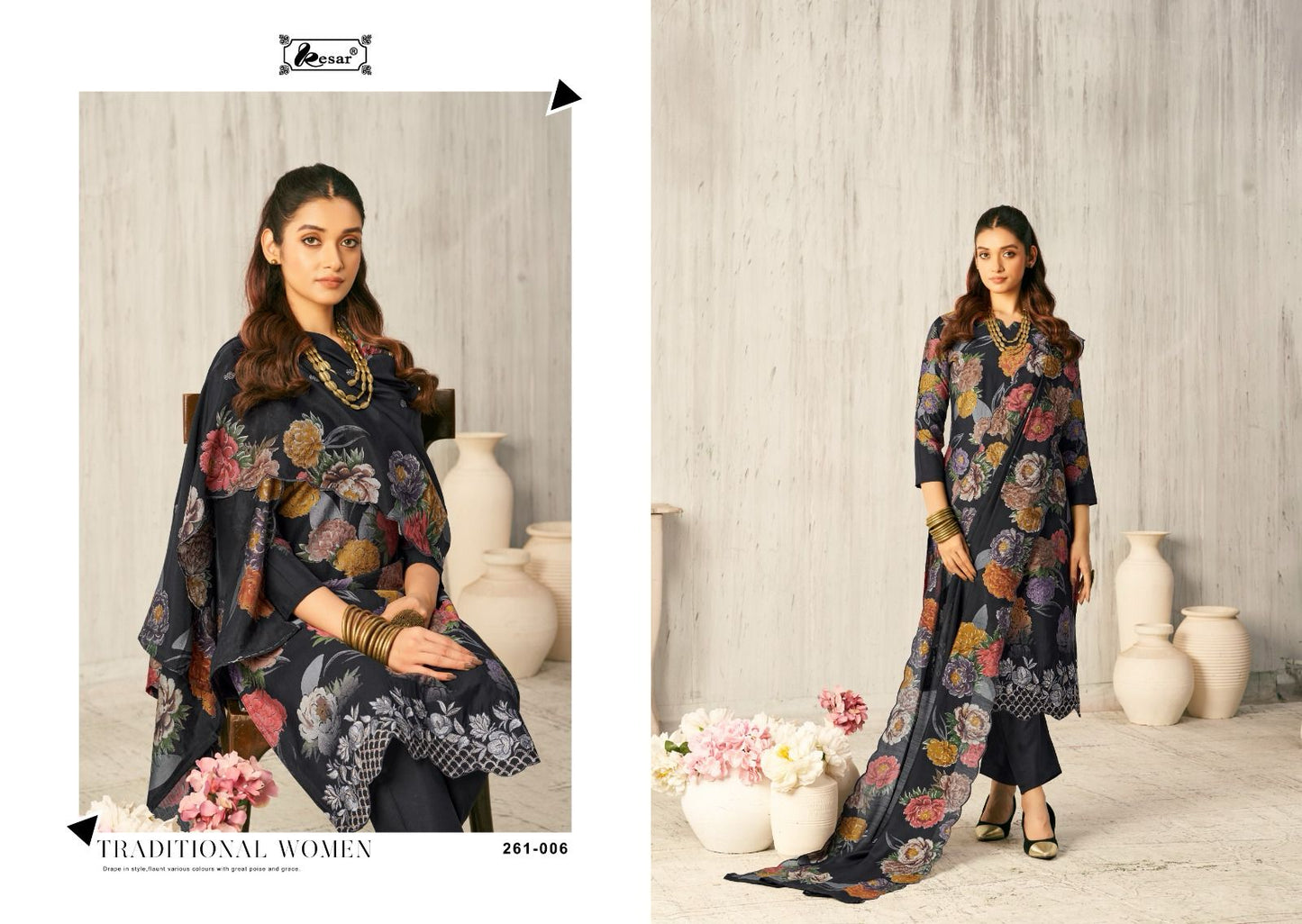 Sunflower Kesar Viscose Muslin Karachi Salwar Suits Manufacturer Ahmedabad