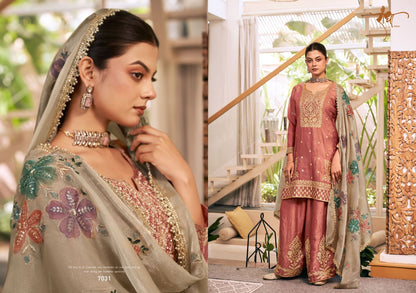 Sunflower Radha Trendz Fendy Silk Readymade Plazzo Style Suits Manufacturer Gujarat