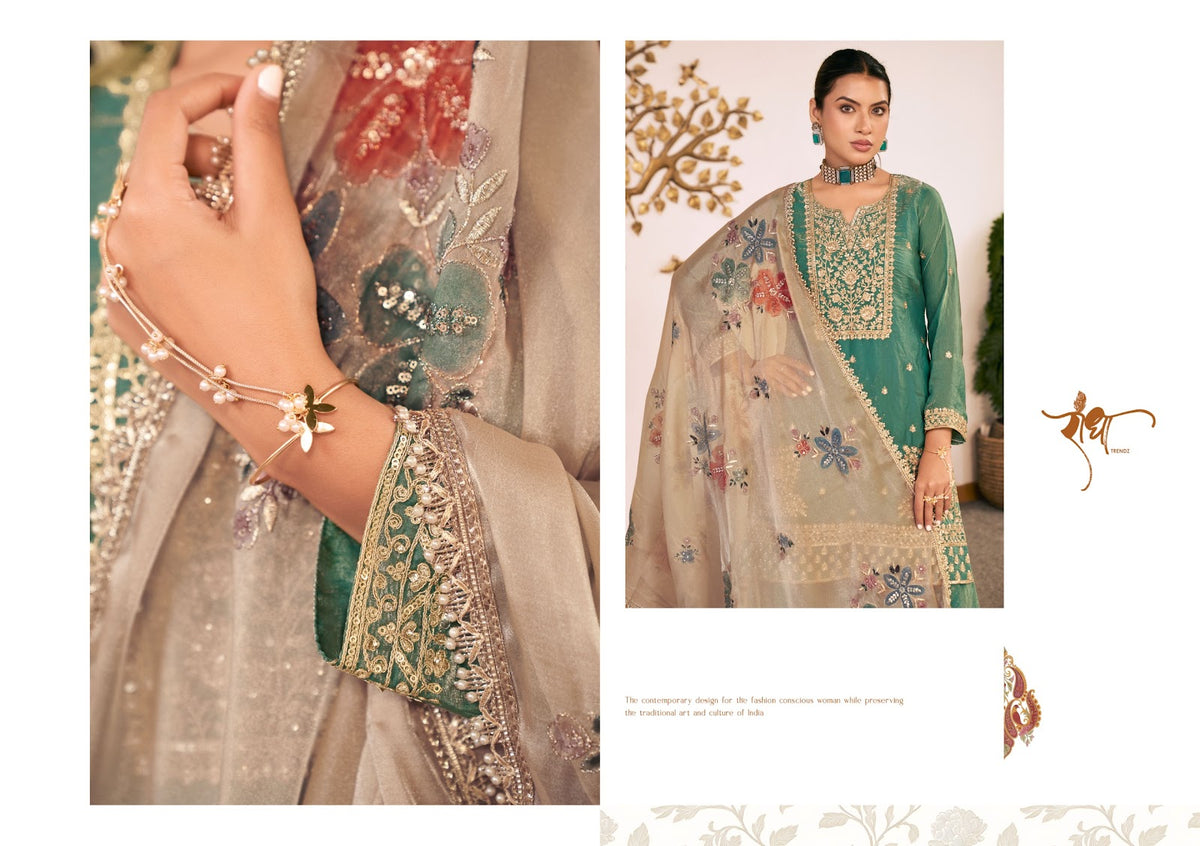 Sunflower Radha Trendz Fendy Silk Readymade Plazzo Style Suits Manufacturer Gujarat