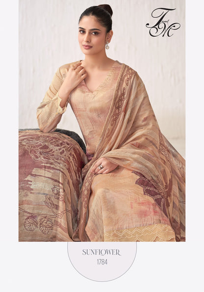 Sunflower Tm Pure Silk Pant Style Suits Supplier Gujarat