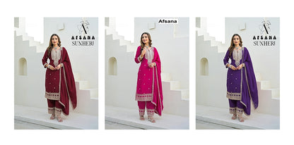 Sunheri Afsana Chinon Readymade Pant Style Suits Manufacturer India