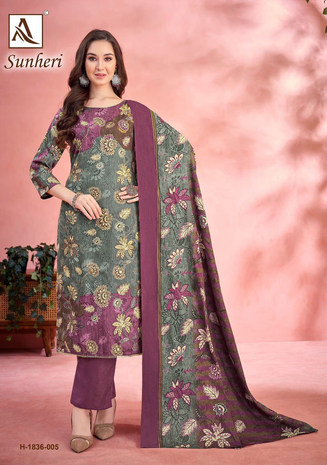 Sunheri Alok Zam Cotton Karachi Salwar Suits Wholesale