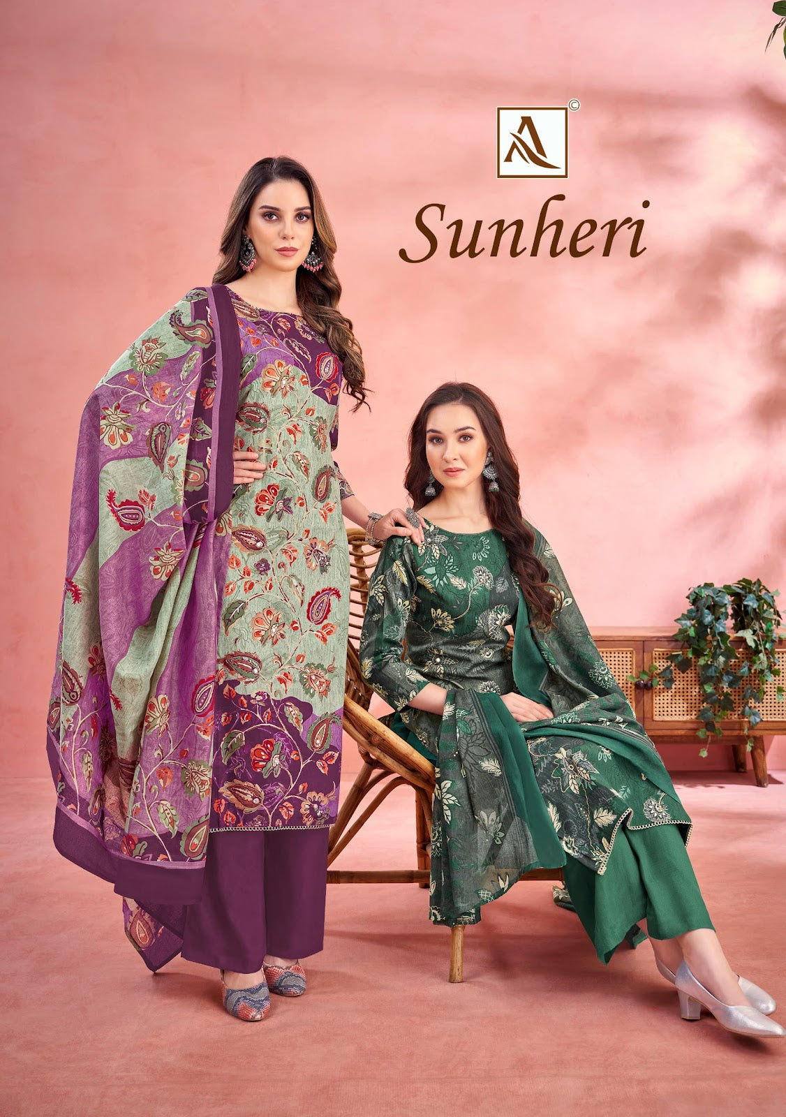 Sunheri Alok Zam Cotton Karachi Salwar Suits Wholesale