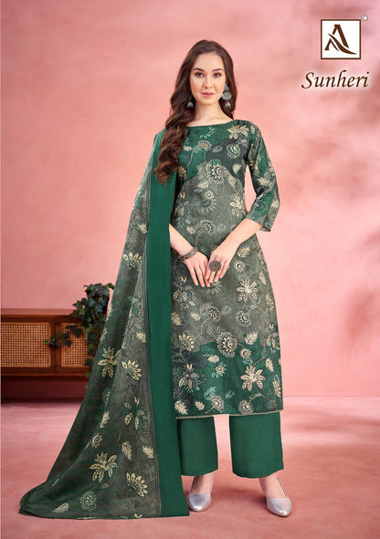Sunheri Alok Zam Cotton Karachi Salwar Suits Wholesale
