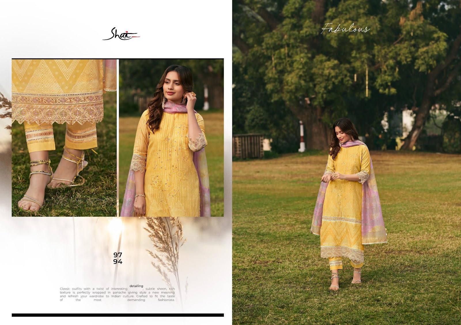 Sunheri Dhoop Jay Vijay Shai Chanderi Pant Style Suits Wholesale Rate