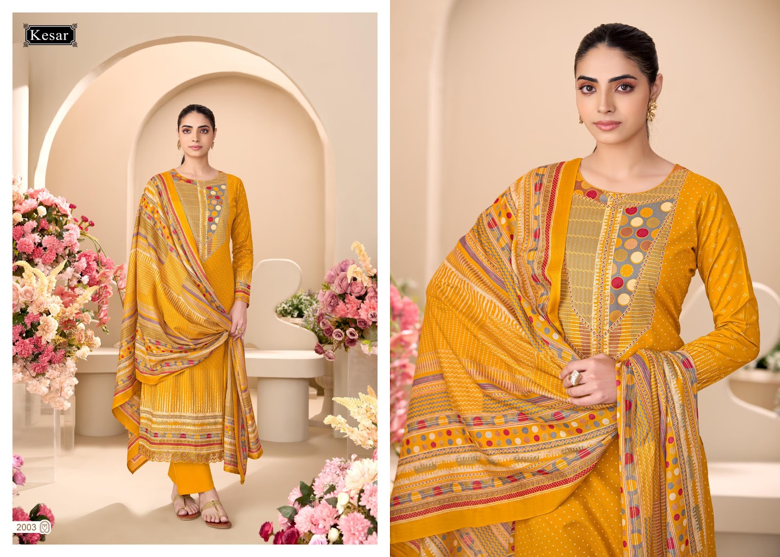 Sunheri Dhoop Kesar Lawn Cotton Karachi Salwar Suits Supplier India