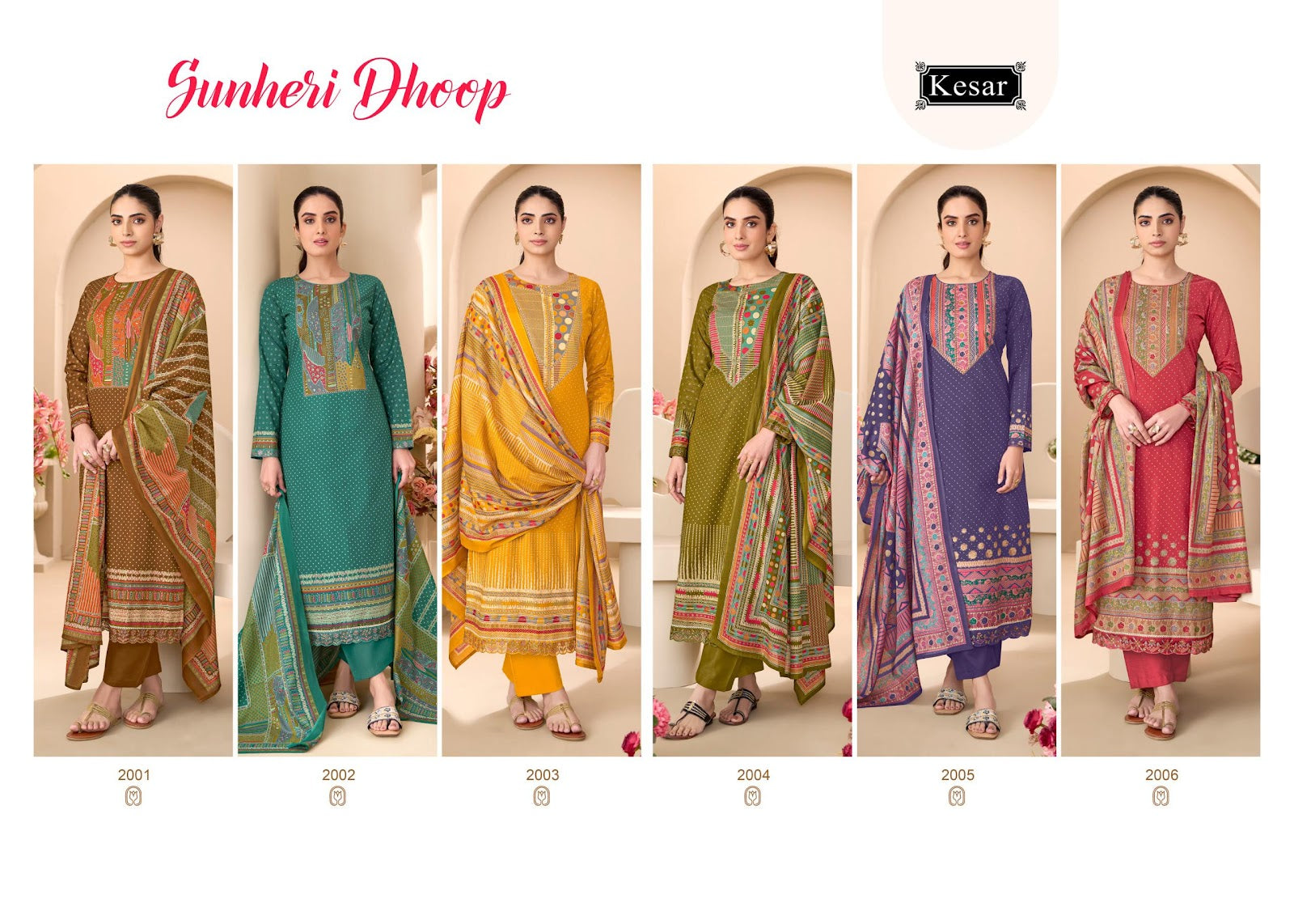 Sunheri Dhoop Kesar Lawn Cotton Karachi Salwar Suits Supplier India
