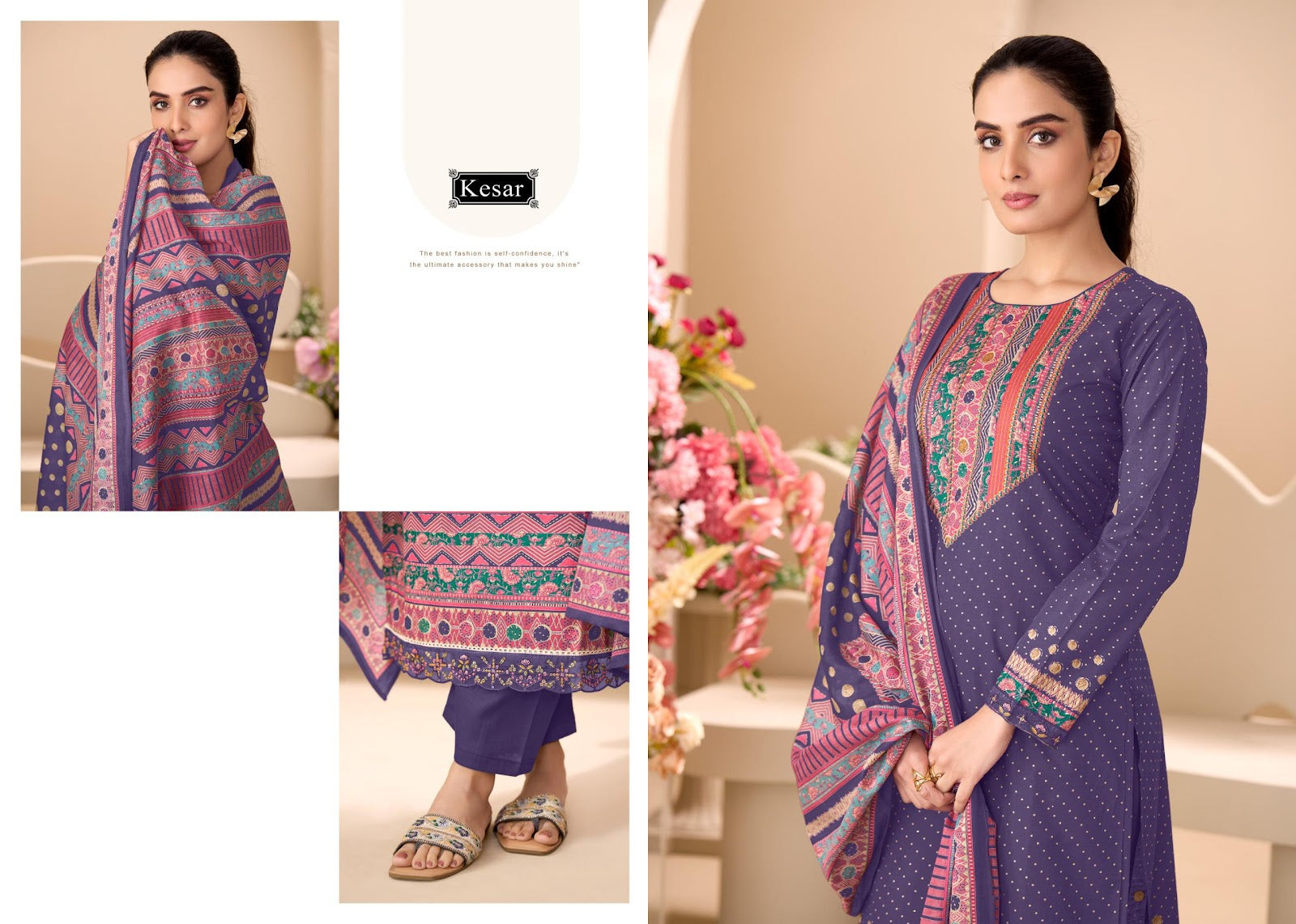 Sunheri Dhoop Kesar Lawn Cotton Karachi Salwar Suits Supplier India