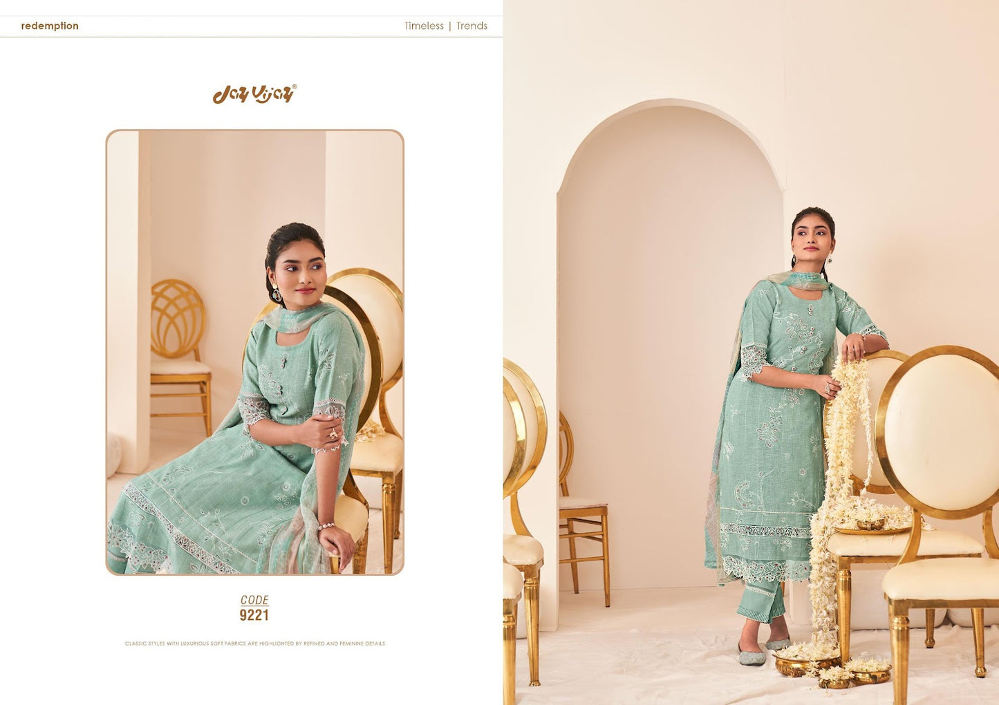 Sunheri Jay Vijay Khadi Pant Style Suits Wholesaler Ahmedabad