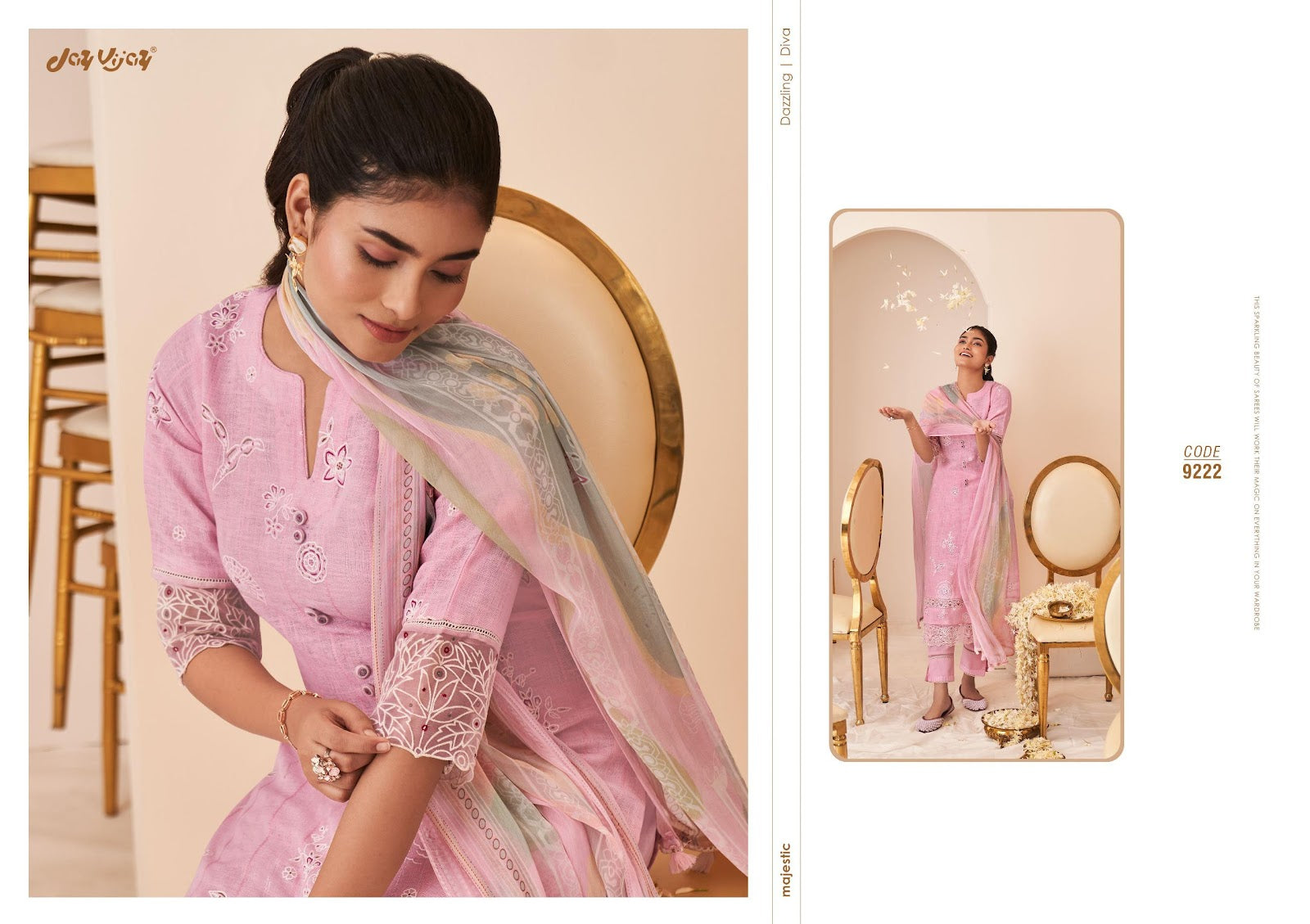 Sunheri Jay Vijay Khadi Pant Style Suits Wholesaler Ahmedabad