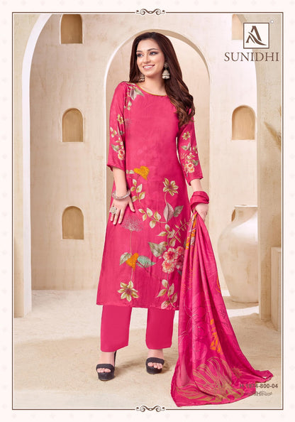 Sunidhi Alok Pure Muslin Karachi Salwar Suits Wholesale Rate