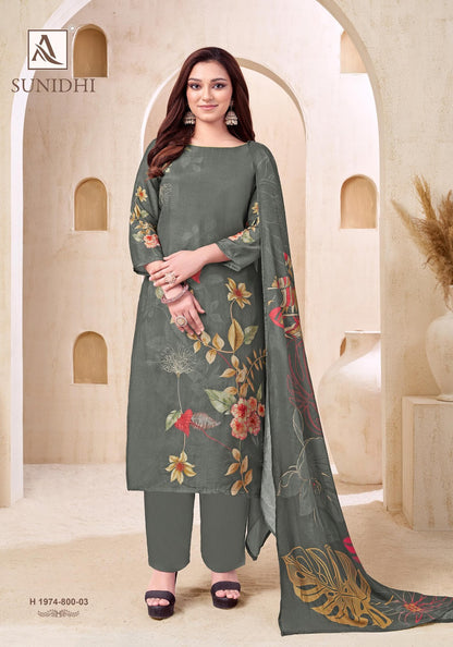 Sunidhi Alok Pure Muslin Karachi Salwar Suits Wholesale Rate